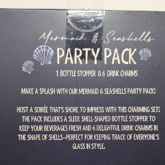 Mermaid & Seashells Bottle Stopper & Drink Charms Party Pack - Picture 6 of 6